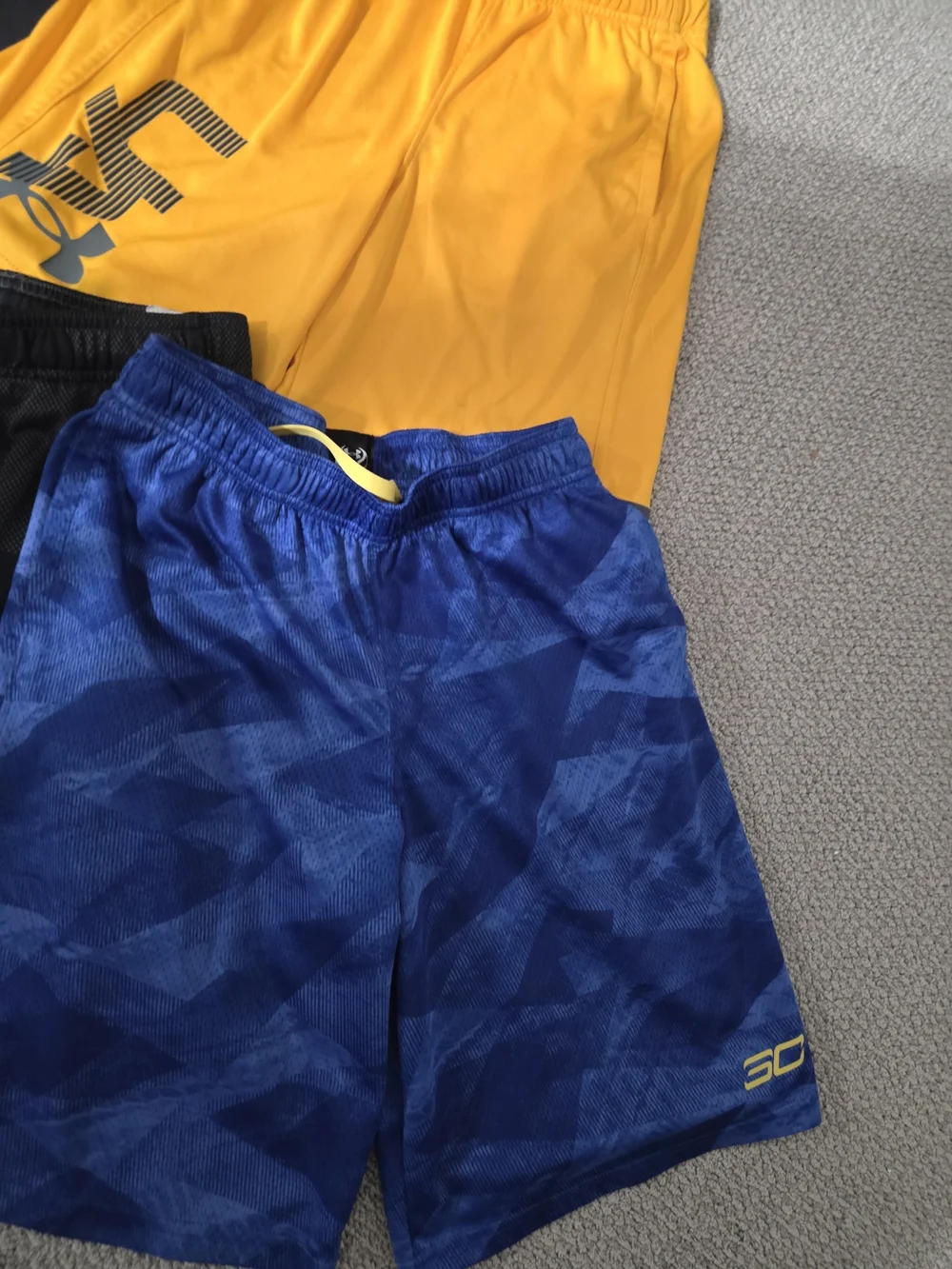 Under Armour Shirt And Shorts Athletic Mix — Navy, Gray, Yellow, Orange